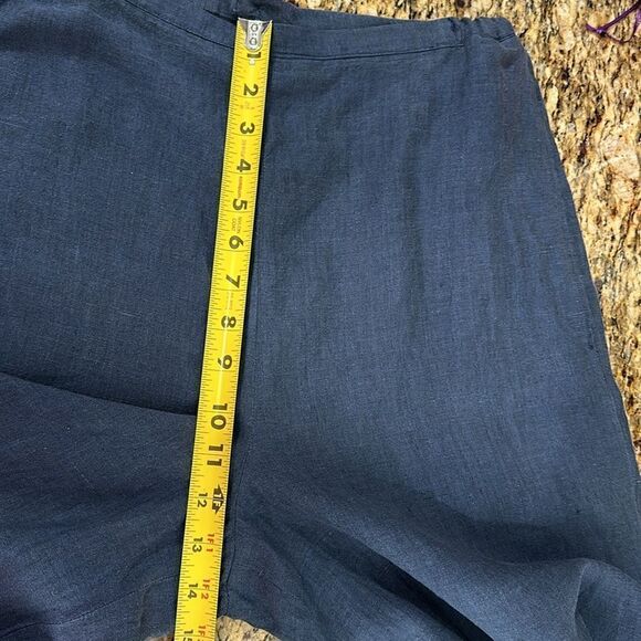 Eddie Bauer Navy Blue Linen High Waisted Wide Leg Pants Size L - Picture 12 of 12